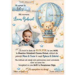 Invitatie de botez electronica pentru baietel