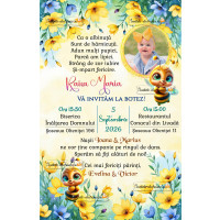 Invitatie de botez cu albinute