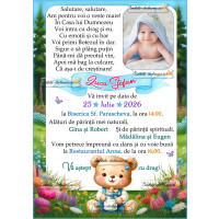 Invitatie la botez cu ursulet