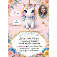Invitatie la petrecere cu unicorn