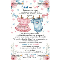 Invitatie la petrecere Gender Reveal