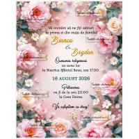 Invitatie de nunta cu flori 