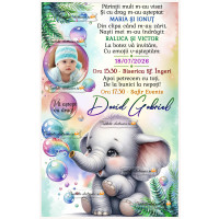 Invitatii electronice de botez cu elefant
