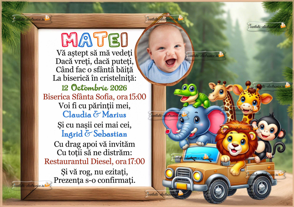 Invitatie cu animale in masina