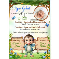 Invitatie de botez cu maimutica