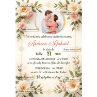 Invitatie de nunta cu flori
