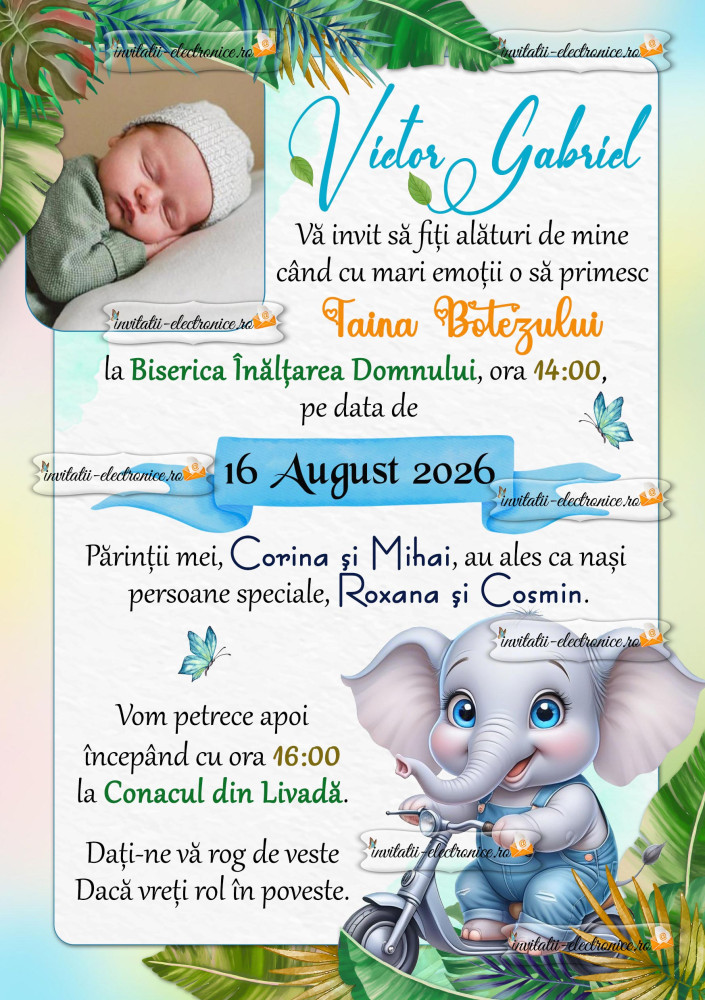 Invitatie cu elefant