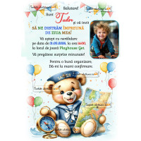 Invitatie aniversare ursulet