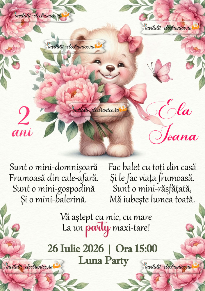 Invitatie aniversare fetita