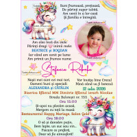 Invitatie cu unicorni 