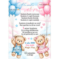 Invitatie aniversare gemeni