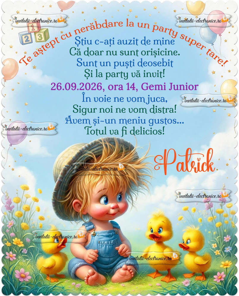 Invitatie la aniversare