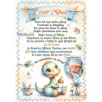 Invitatie la botez cu dinozaur