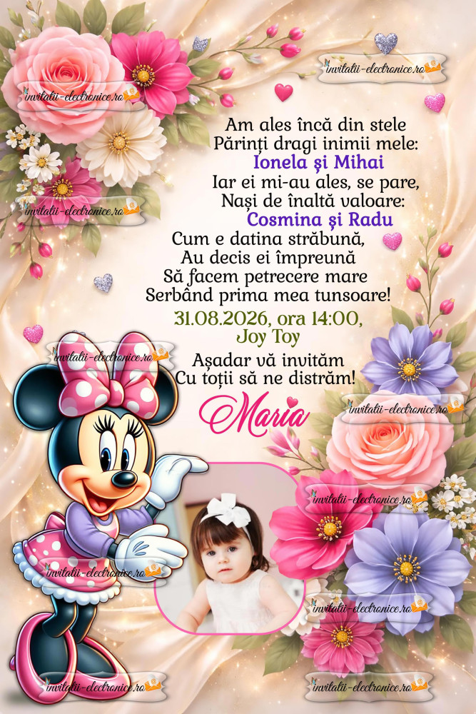 Invitatie la petrecere cu Minnie