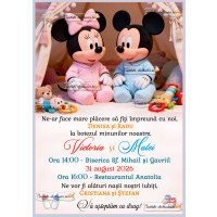 Invitatie botez gemeni