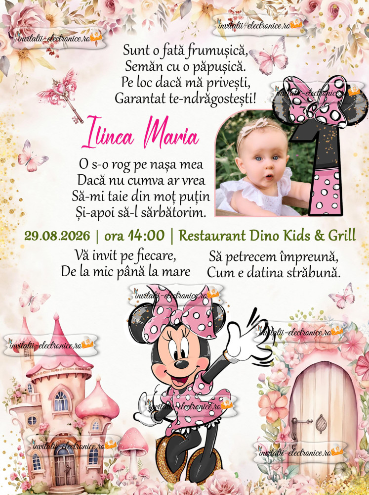 Invitatie cu Minnie Mouse