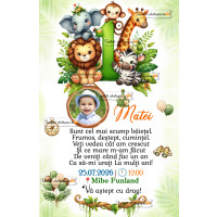 Invitatie cu animale din jungla