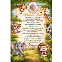 Invitatie de botez cu animale 