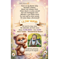 Invitatie la petrecere cu ursulet