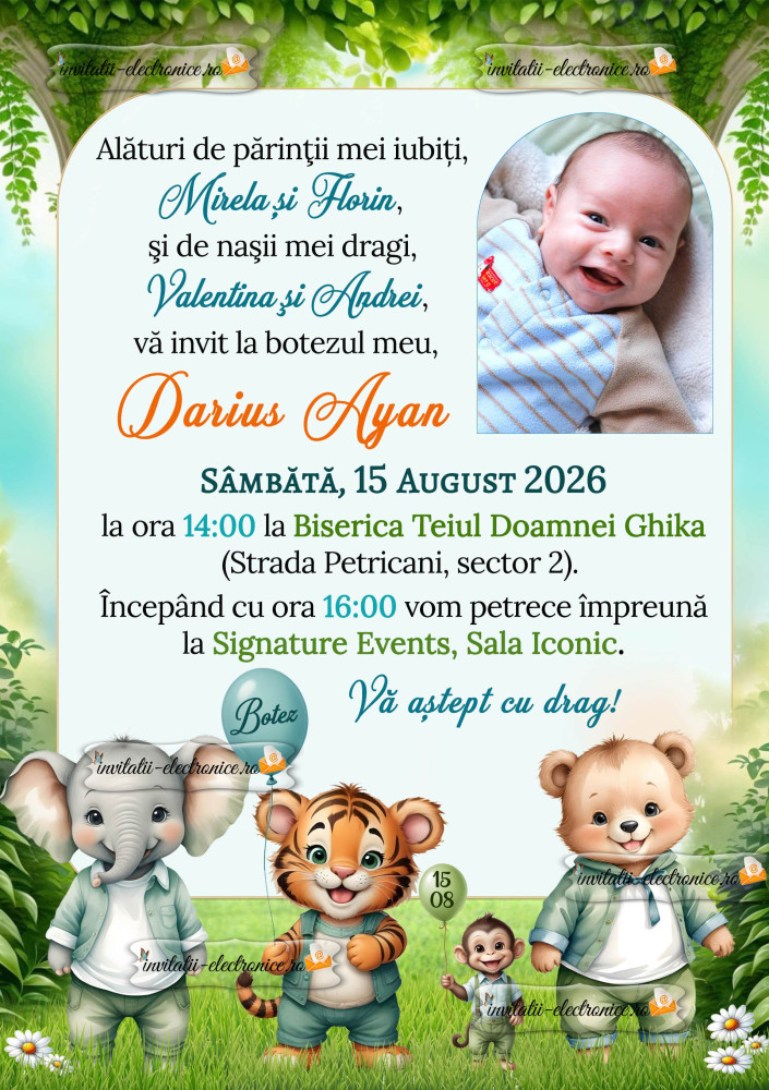 Invitatie la botez baiat