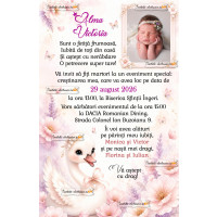 Invitatie de botez flori