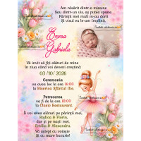 Invitatie la botez cu flori
