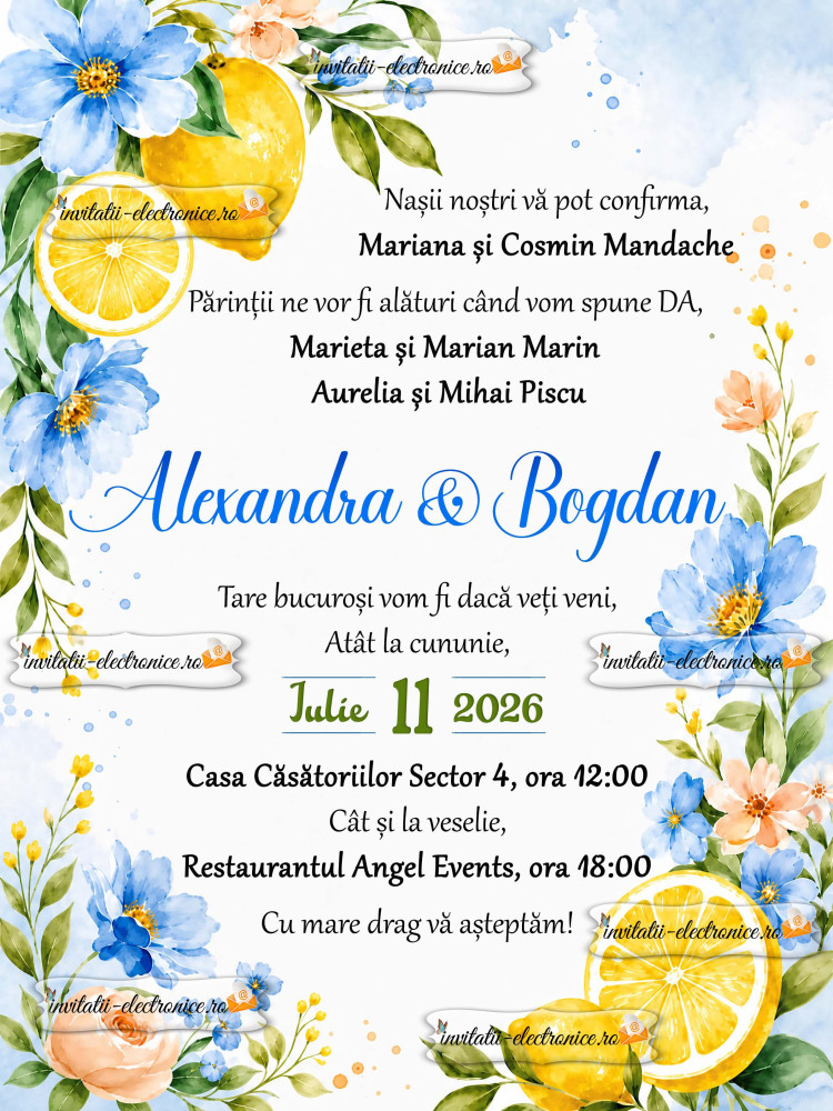 Invitatie cu lamai