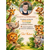 Invitatie cu animale din jungla