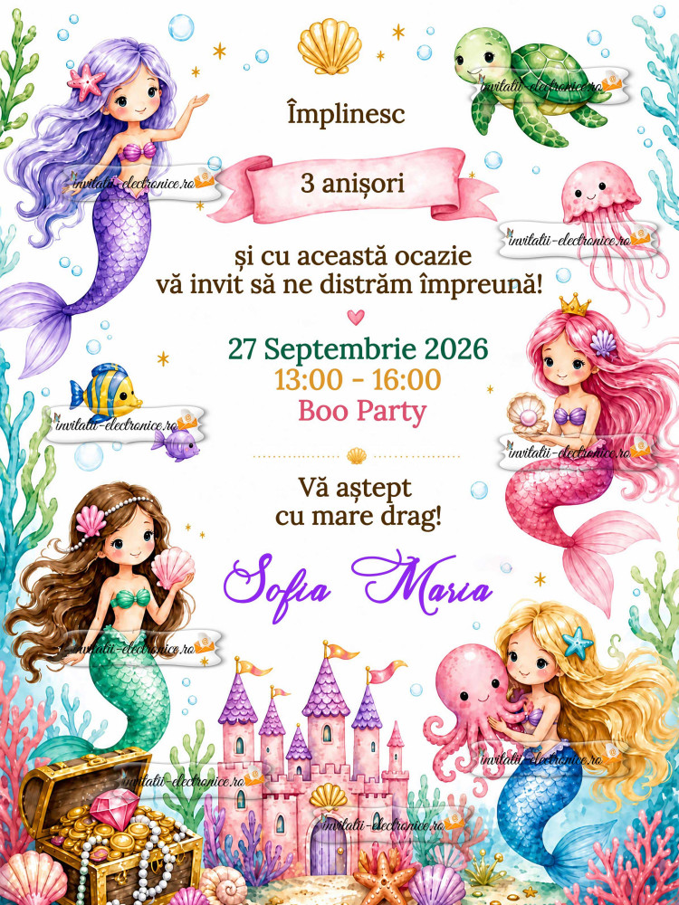 Invitatie la petrecere fetita