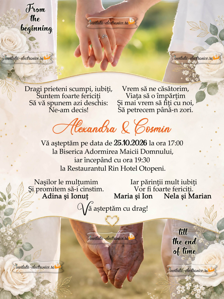 Invitatie la nunta simpla si frumoasa