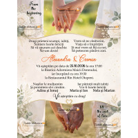 Invitatie la nunta simpla si frumoasa