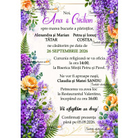 Invitatie la nunta cu flori