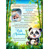 Invitatie de botez cu urs panda