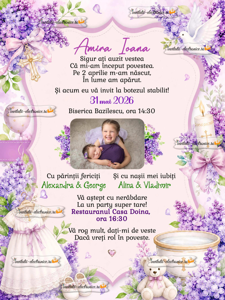 Invitatie digitala la botez