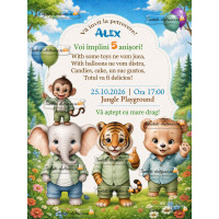 Invitatie la aniversare cu animale