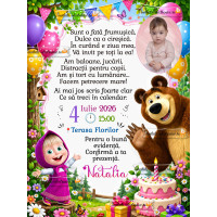 Invitatie cu Masha si Ursul