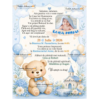 Invitatie la botez cu ursulet