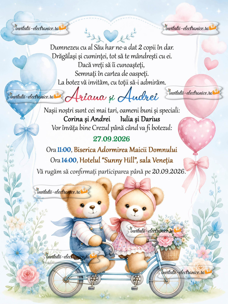 Invitatie electronica pentru gemeni
