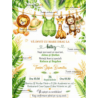Invitatie de botez verde