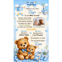 Invitatie de botez cu ursuleti