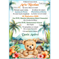 Invitatie la botez cu tema marina