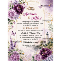 Invitatie la nunta cu flori