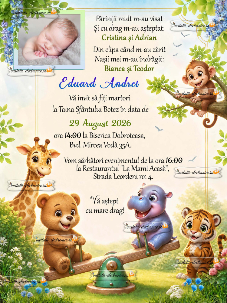 Invitatie cu animale in parc