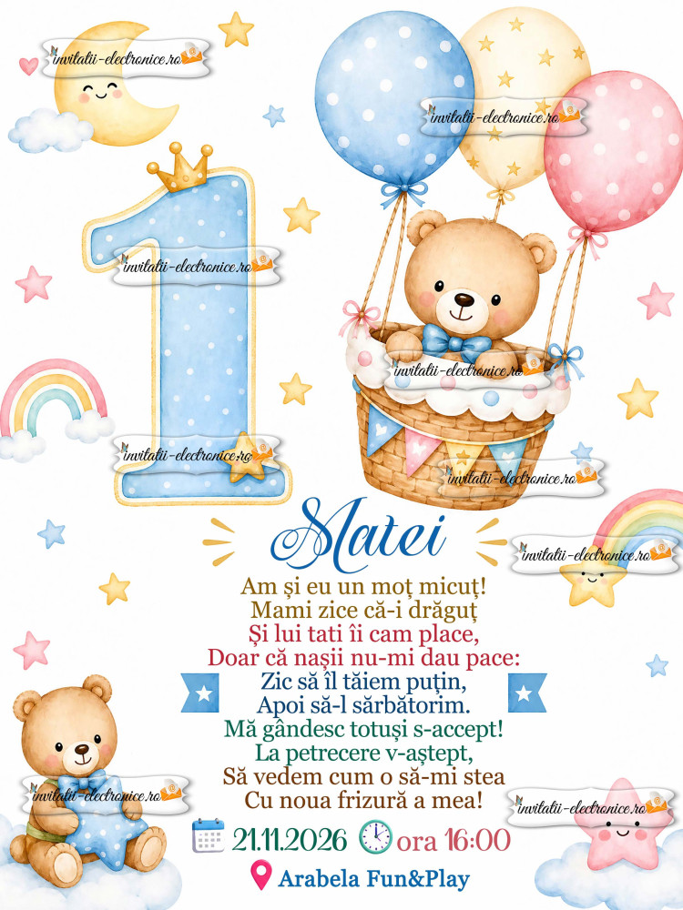 Invitatie la petrecere 1 an