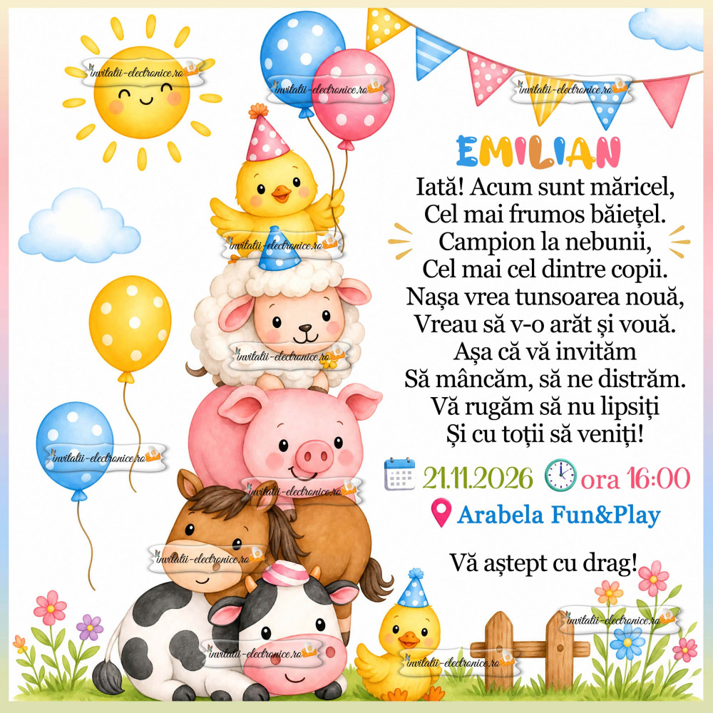 Invitatie cu animale domestice