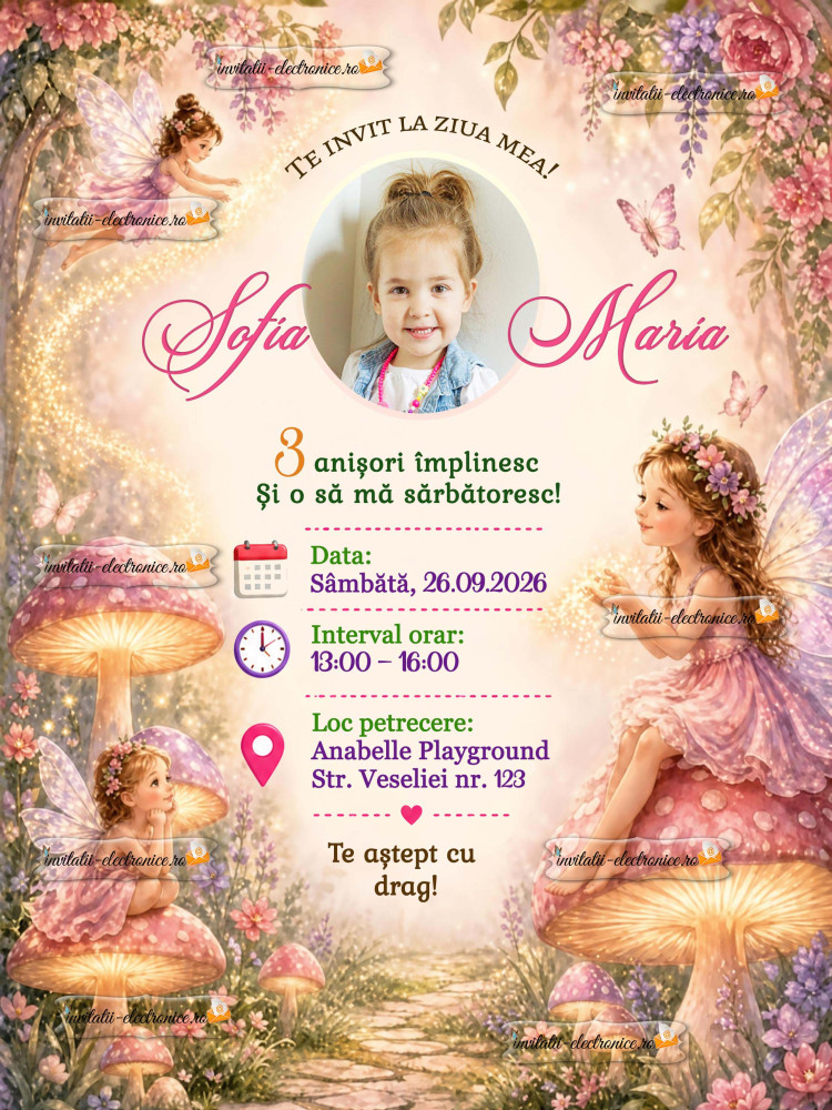 Invitatie aniversare cu zane