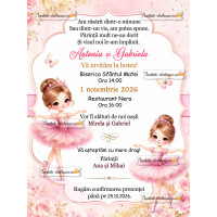 Invitatie de botez pentru gemene
