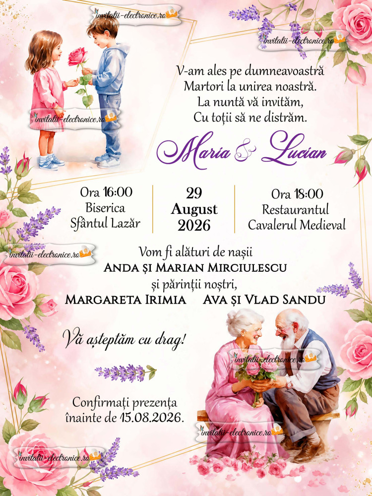 Invitatie de nunta emotionanta