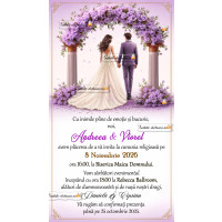 Invitatie la nunta cu mov