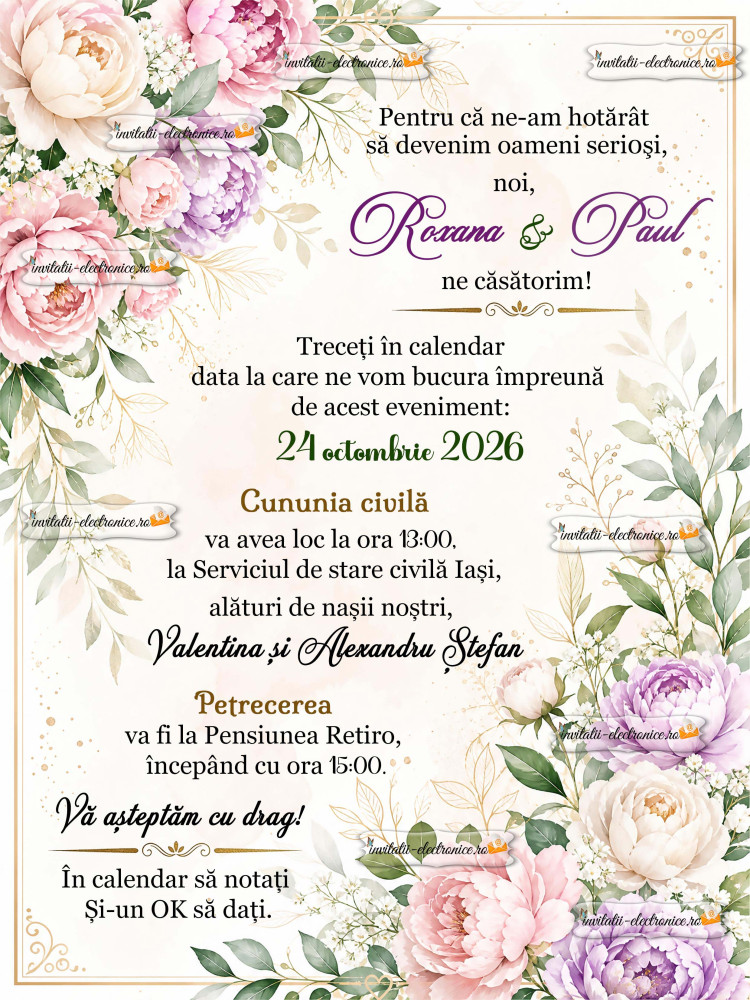 Invitatie electronica florala